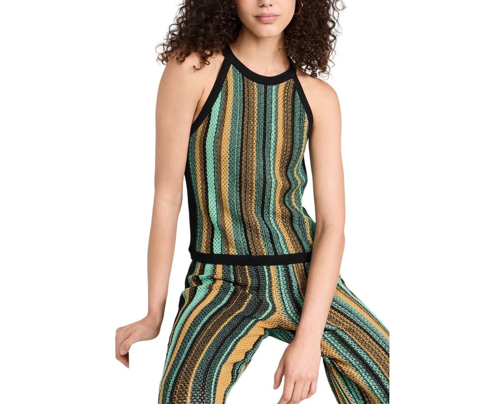 Nation Ltd Crocheted Jungle Stripe Mari Halter Top Size XS